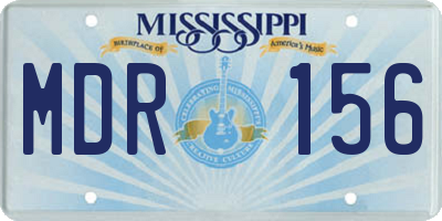MS license plate MDR156