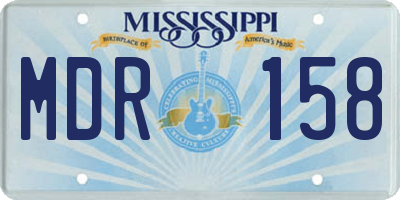 MS license plate MDR158
