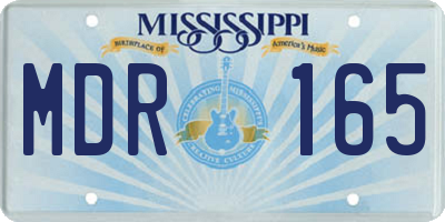 MS license plate MDR165