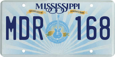 MS license plate MDR168