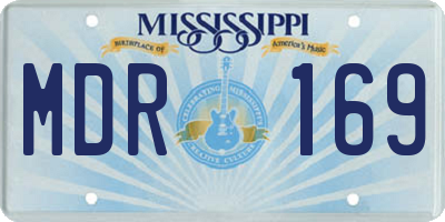 MS license plate MDR169