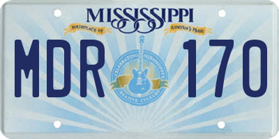 MS license plate MDR170