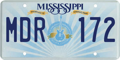 MS license plate MDR172