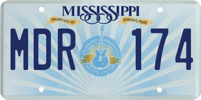 MS license plate MDR174