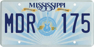 MS license plate MDR175