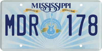 MS license plate MDR178