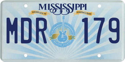 MS license plate MDR179