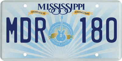 MS license plate MDR180