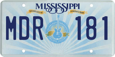 MS license plate MDR181