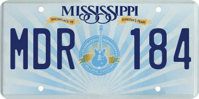 MS license plate MDR184