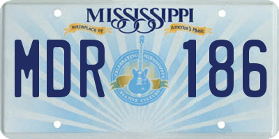 MS license plate MDR186