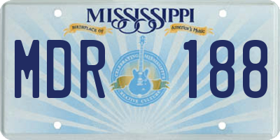 MS license plate MDR188