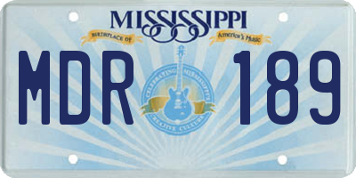 MS license plate MDR189