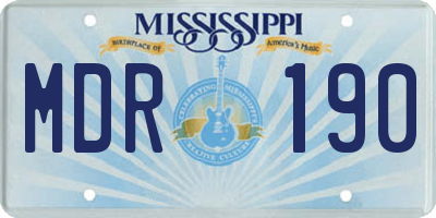 MS license plate MDR190