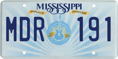MS license plate MDR191