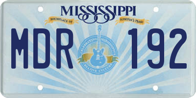 MS license plate MDR192