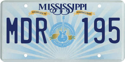 MS license plate MDR195