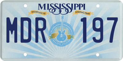MS license plate MDR197