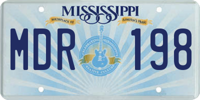 MS license plate MDR198