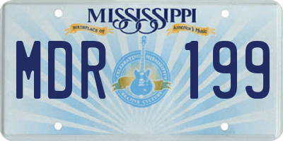 MS license plate MDR199
