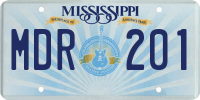 MS license plate MDR201