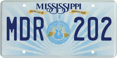 MS license plate MDR202