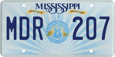 MS license plate MDR207
