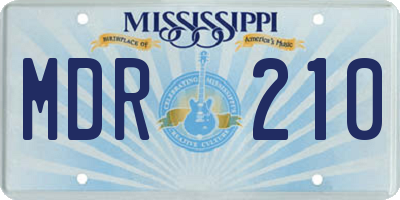 MS license plate MDR210