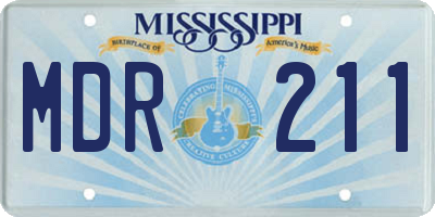 MS license plate MDR211