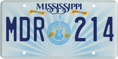 MS license plate MDR214