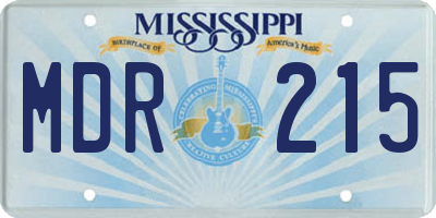 MS license plate MDR215