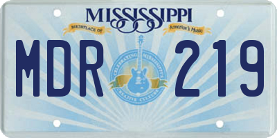 MS license plate MDR219