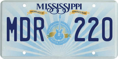 MS license plate MDR220