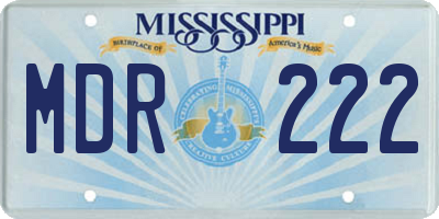 MS license plate MDR222