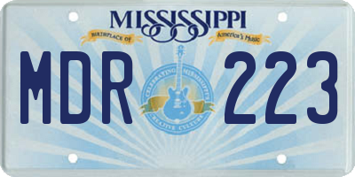 MS license plate MDR223