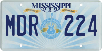 MS license plate MDR224