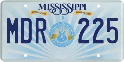 MS license plate MDR225
