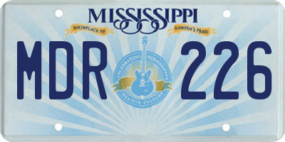 MS license plate MDR226
