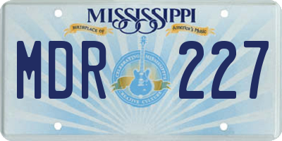 MS license plate MDR227