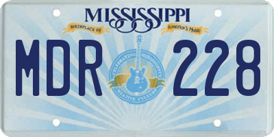 MS license plate MDR228