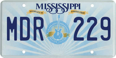 MS license plate MDR229