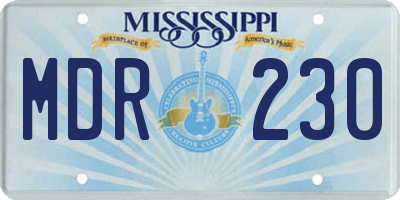 MS license plate MDR230