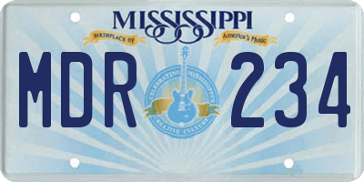 MS license plate MDR234