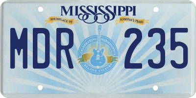 MS license plate MDR235