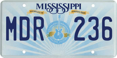 MS license plate MDR236