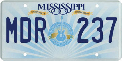 MS license plate MDR237