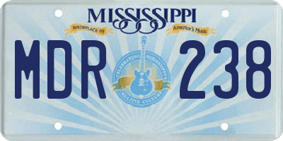 MS license plate MDR238