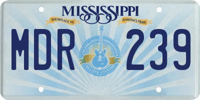 MS license plate MDR239