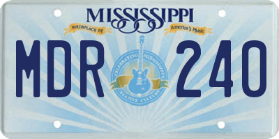 MS license plate MDR240