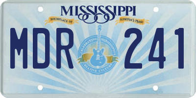 MS license plate MDR241